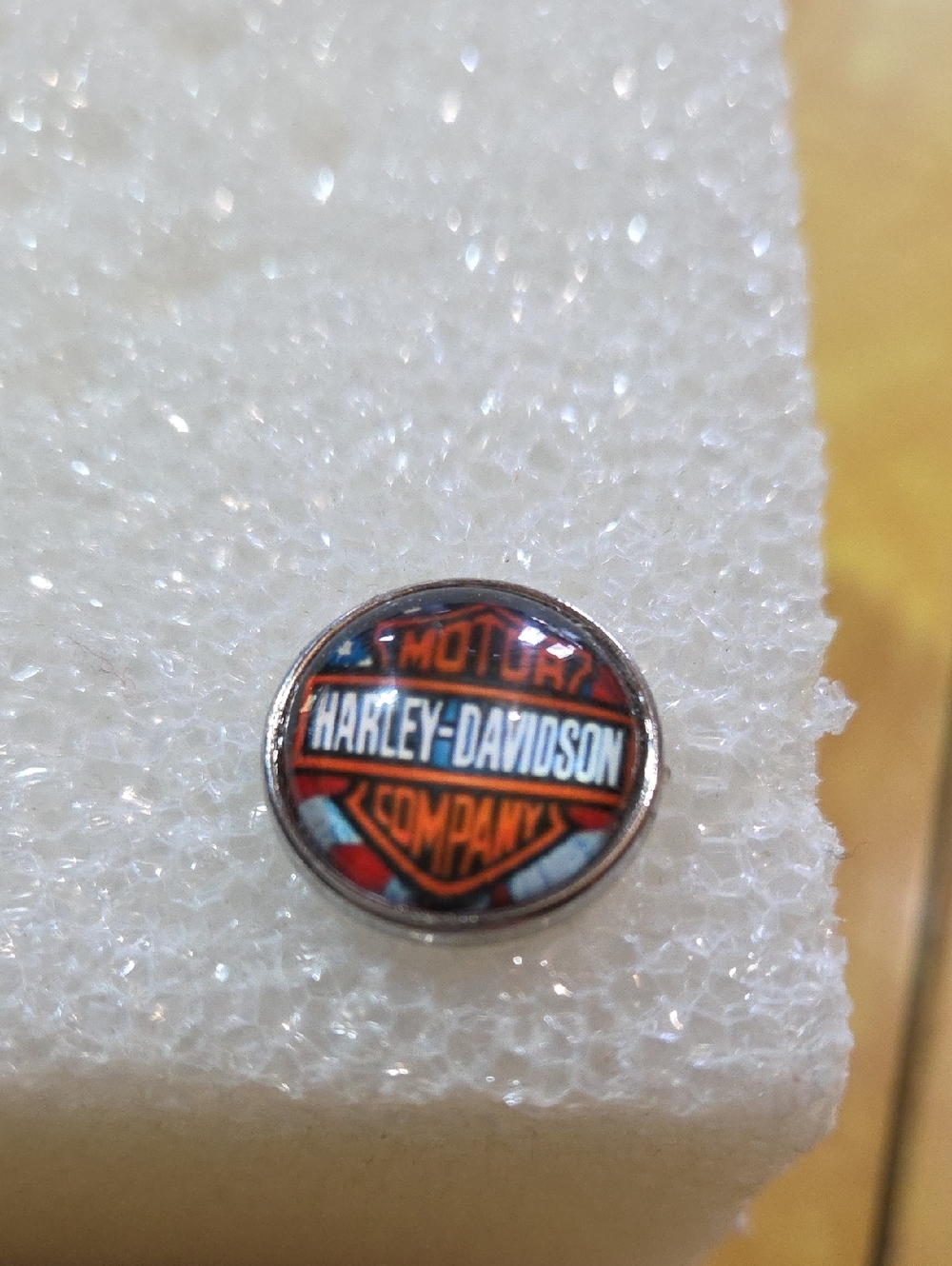Harley-Davidson Round Logo Cuff Link — Orange, Blue & Silver